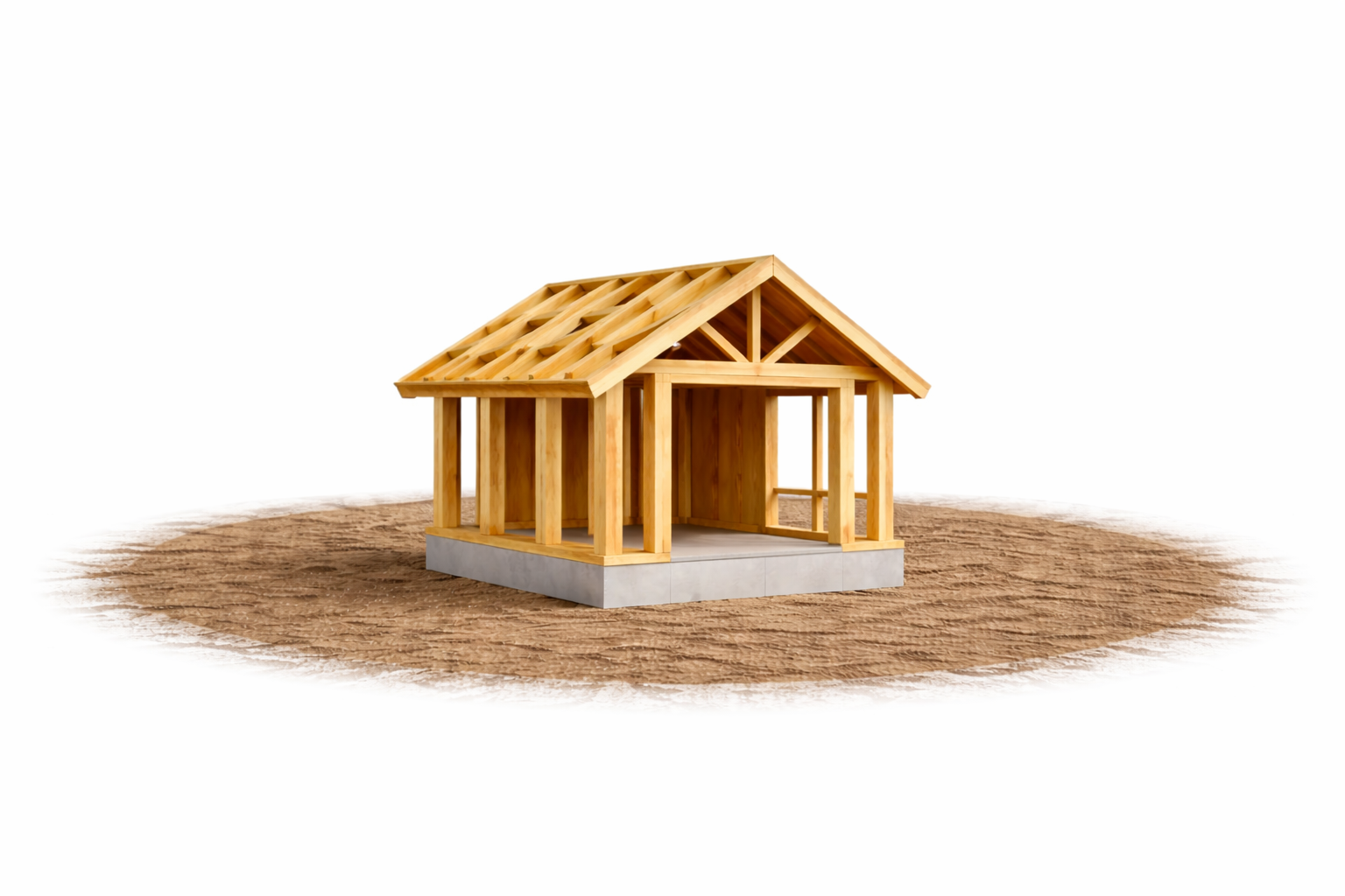 Robot-built dog house, weather-resistant and durable.